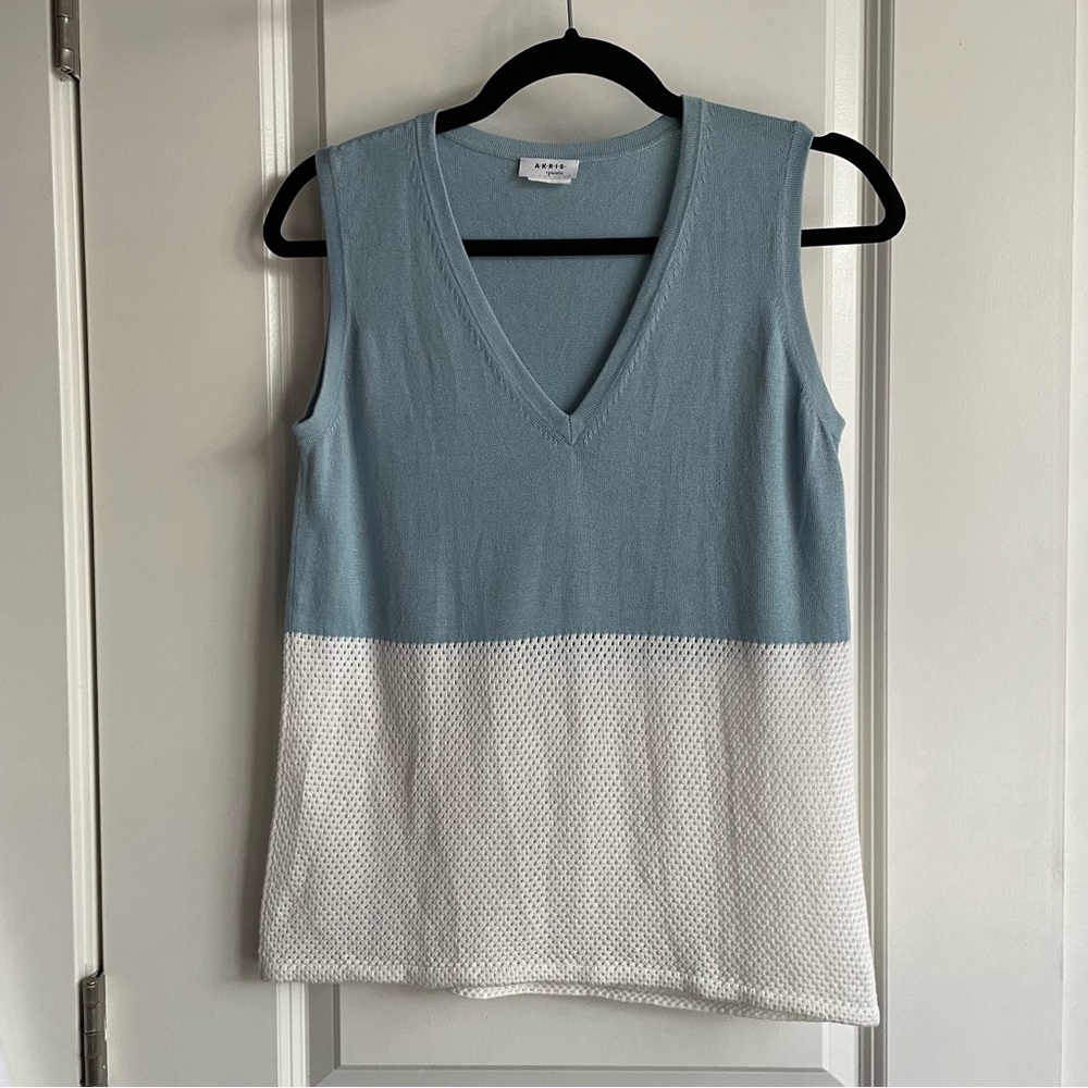 Akris Punto Cotton Sleeveless Knit Tank Top